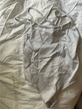 Windsor Silver Ribbed Tank Bodysuit